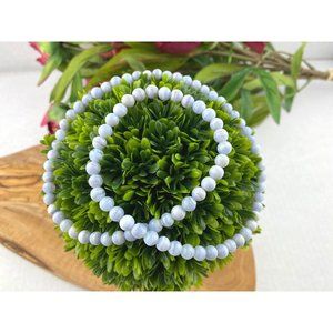 Blue Lace Agate Necklace - 6MM Natural Blue Lace Agate Beads - Blue Lace Agate